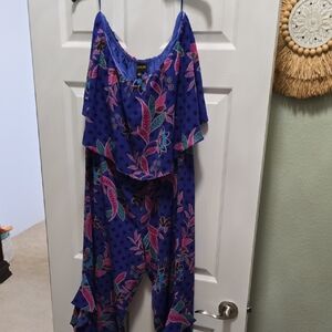 Floral Blue Jumpsuit